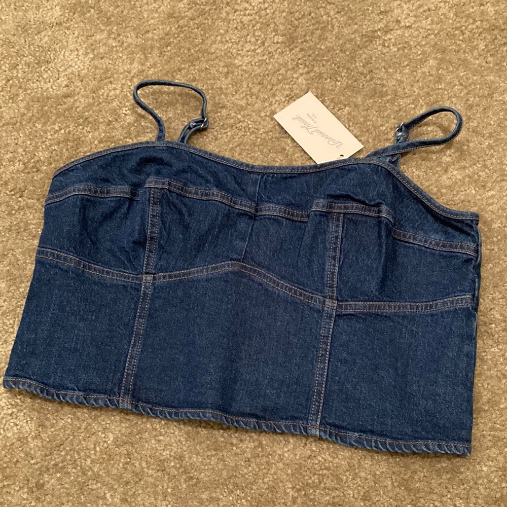 NWT Universal Thread Denim Corset Crop Top